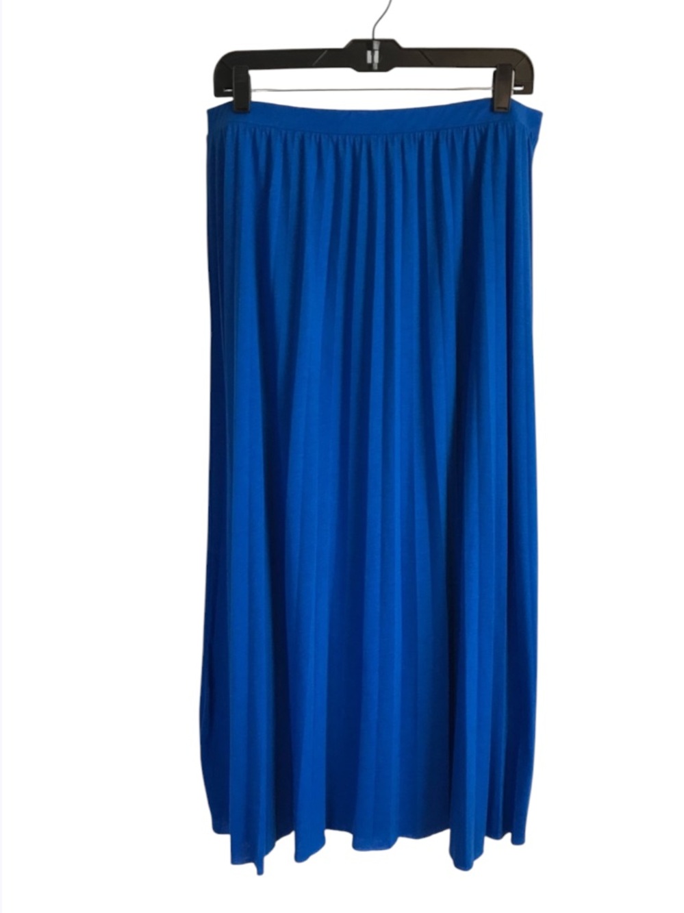 Chico's New Women’s M Artesian Blue Pleated Flowy Lightweight Midi Skirt NWT